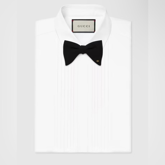 New Silk Gucci GG Jacquard Blue Bow Tie - Picture 3 of 10